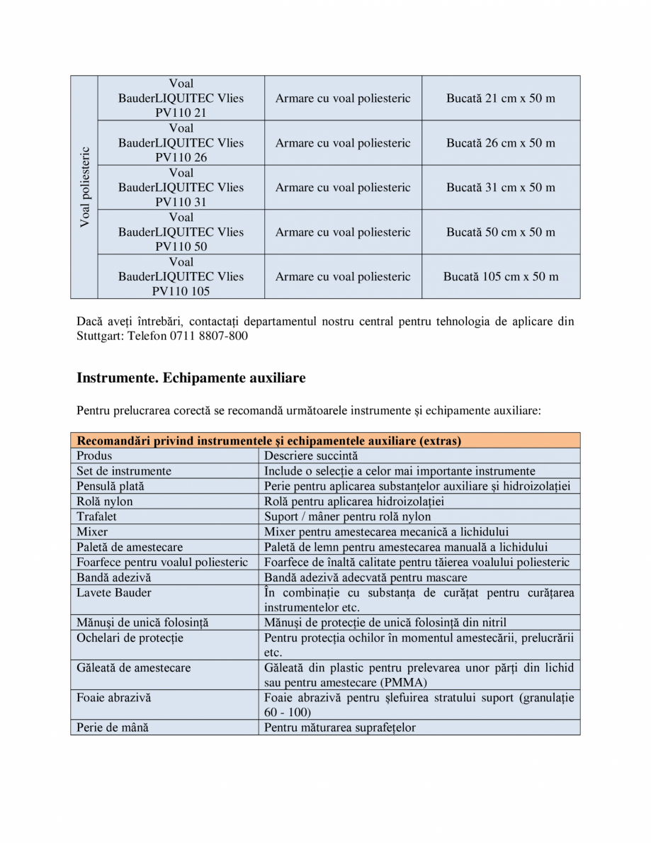 Pagina 6-Membrana lichida din material plastic BAUDER BauderLIQUITEC PMMA Instructiuni montaj, utilizare...