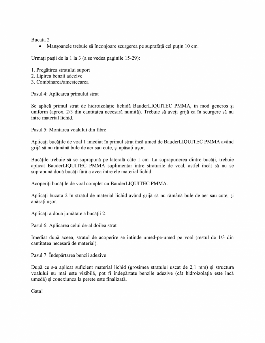Pagina 22-Membrana lichida din material plastic BAUDER BauderLIQUITEC PMMA Instructiuni montaj, utilizare...