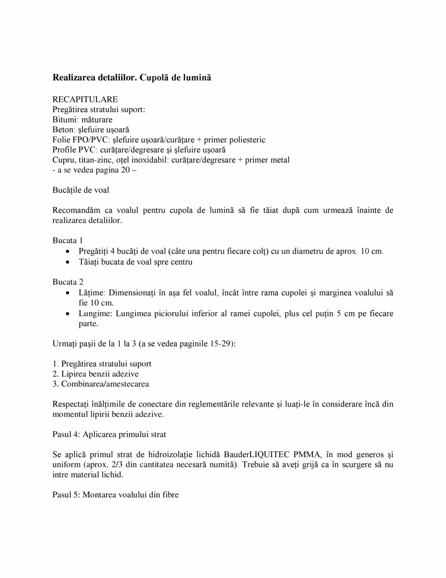 Pagina 23-Membrana lichida din material plastic BAUDER BauderLIQUITEC PMMA Instructiuni montaj, utilizare...