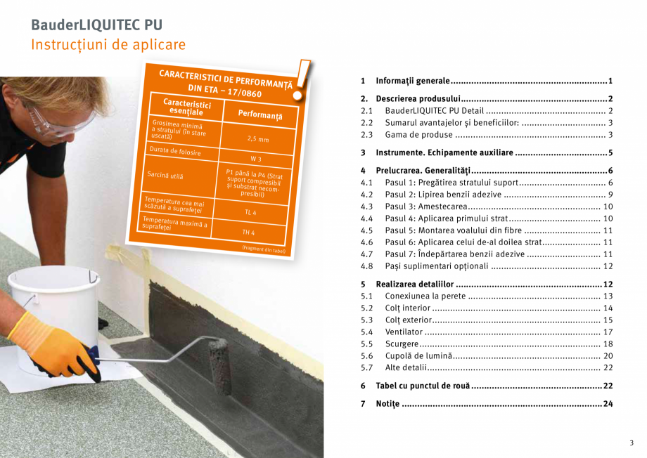 Pagina 2-Membrana lichida din material plastic BAUDER BauderLIQUITEC PU Instructiuni montaj, utilizare Romana...