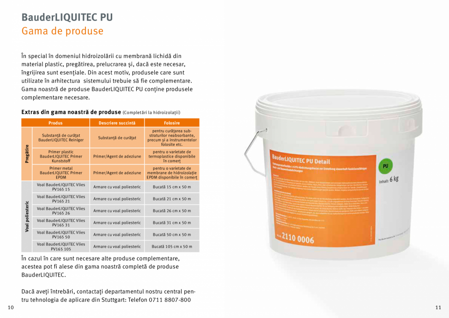 Pagina 6-Membrana lichida din material plastic BAUDER BauderLIQUITEC PU Instructiuni montaj, utilizare Romana...