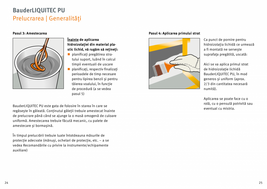 Pagina 13-Membrana lichida din material plastic BAUDER BauderLIQUITEC PU Instructiuni montaj, utilizare Romana...