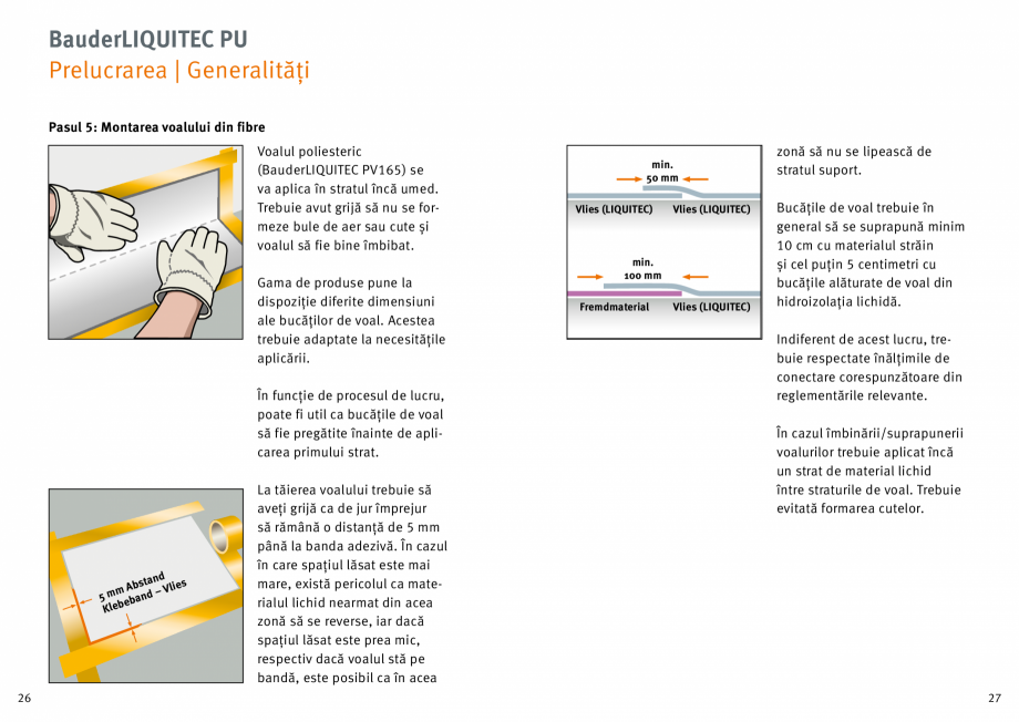 Pagina 14-Membrana lichida din material plastic BAUDER BauderLIQUITEC PU Instructiuni montaj, utilizare Romana...