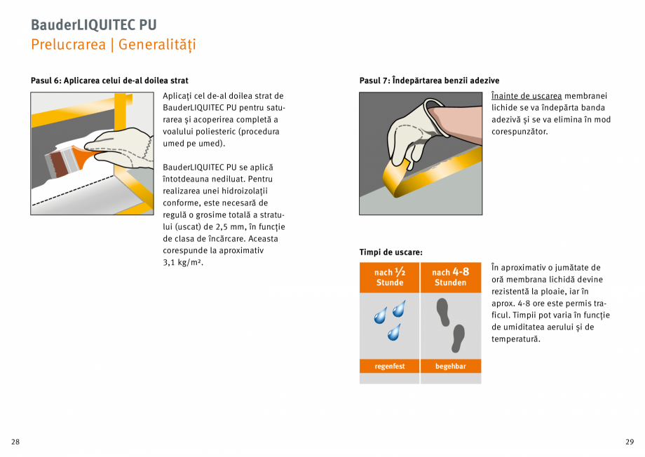 Pagina 15-Membrana lichida din material plastic BAUDER BauderLIQUITEC PU Instructiuni montaj, utilizare Romana...