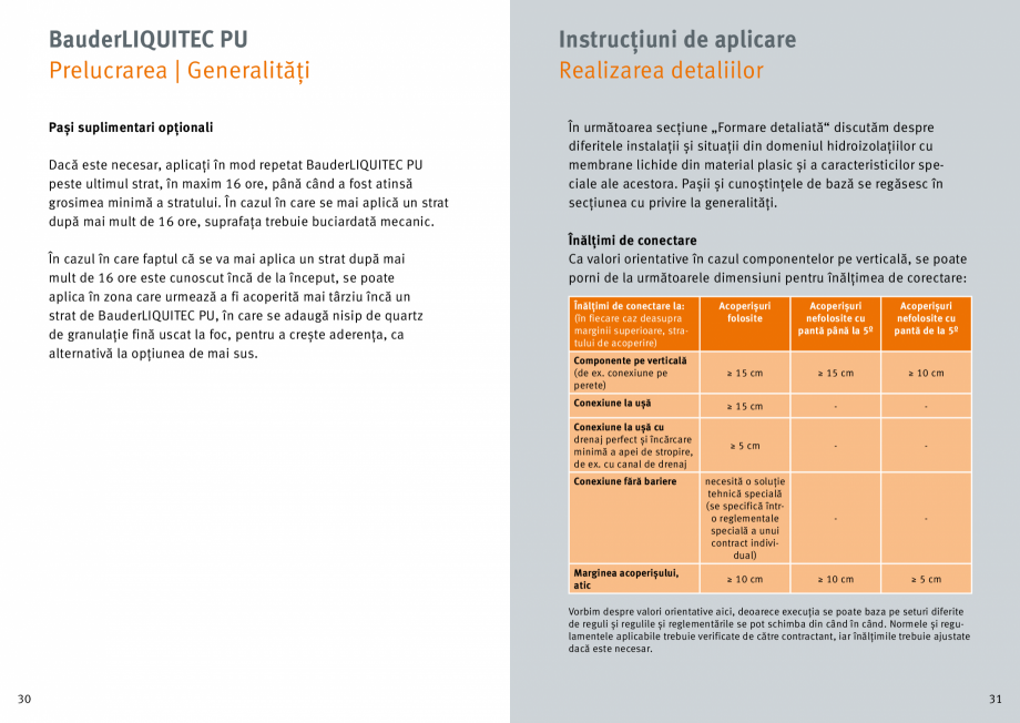 Pagina 16 - Membrana lichida din material plastic BAUDER BauderLIQUITEC PU Instructiuni montaj,...