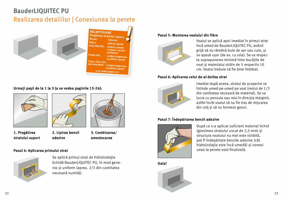 Pagina 17-Membrana lichida din material plastic BAUDER BauderLIQUITEC PU Instructiuni montaj, utilizare Romana...