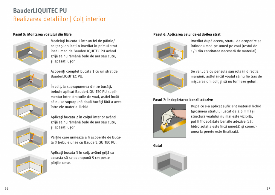 Pagina 19-Membrana lichida din material plastic BAUDER BauderLIQUITEC PU Instructiuni montaj, utilizare Romana...