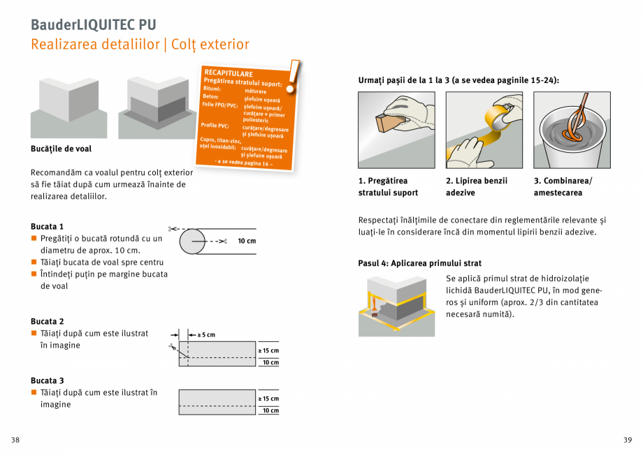 Pagina 20-Membrana lichida din material plastic BAUDER BauderLIQUITEC PU Instructiuni montaj, utilizare Romana...