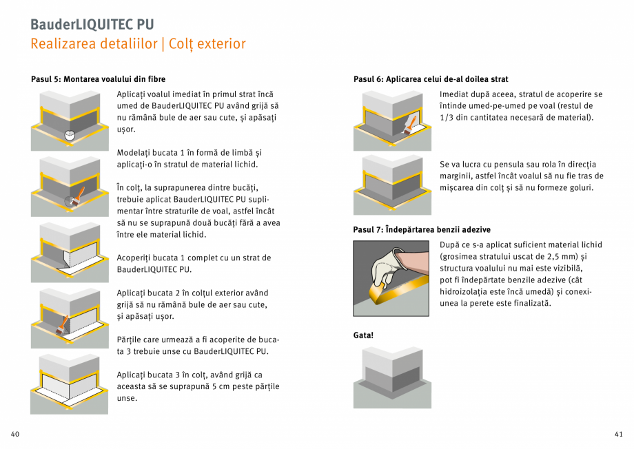 Pagina 21-Membrana lichida din material plastic BAUDER BauderLIQUITEC PU Instructiuni montaj, utilizare Romana...