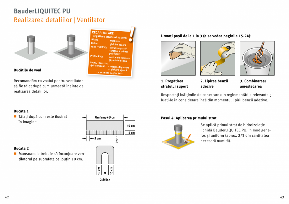 Pagina 22-Membrana lichida din material plastic BAUDER BauderLIQUITEC PU Instructiuni montaj, utilizare Romana...
