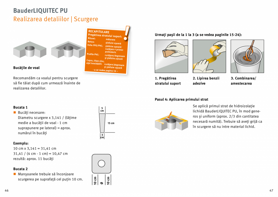 Pagina 24-Membrana lichida din material plastic BAUDER BauderLIQUITEC PU Instructiuni montaj, utilizare Romana...