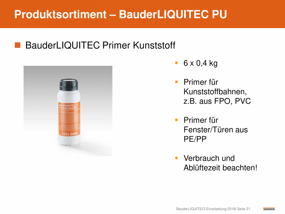 Pagina 21-Hidroizolatie pentru acoperis cu membrana lichida din material plastic BAUDER Catalog, brosura...