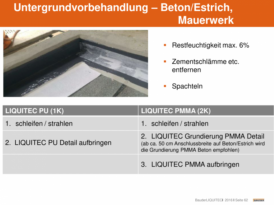 Pagina 62 - Hidroizolatie pentru acoperis cu membrana lichida din material plastic BAUDER LIQUITEC...