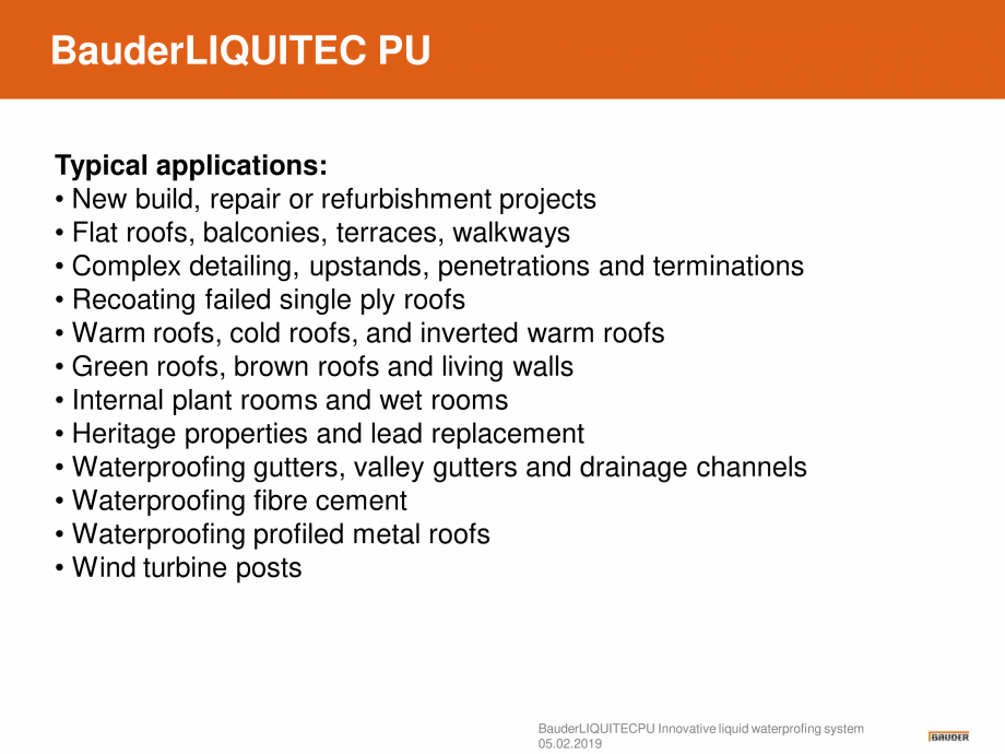 Pagina 6-Sistem de hidroizolatie cu membrana lichida din material plastic - Prezentare generala BAUDER...