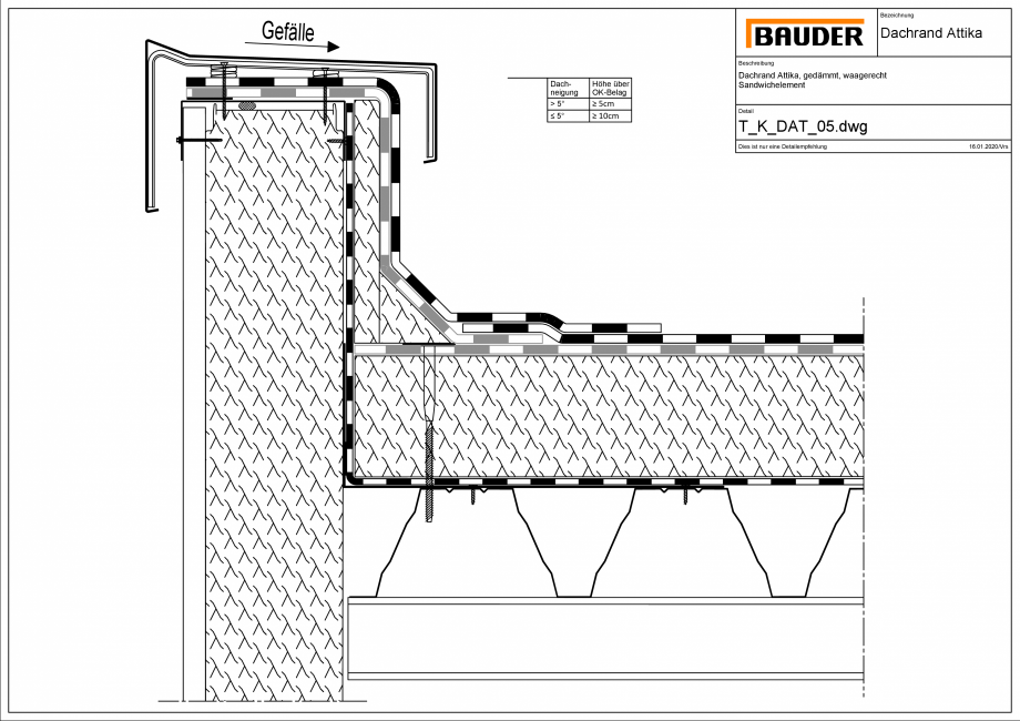 Pagina 1 - CAD-PDF Bauder - Detaliu atic - T_K_DAT_05 BAUDER Detaliu de montaj 