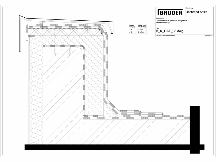 Pagina 1 - CAD-DXF Bauder - Detaliu atic - B_K_DAT_08 BAUDER Detaliu de montaj 