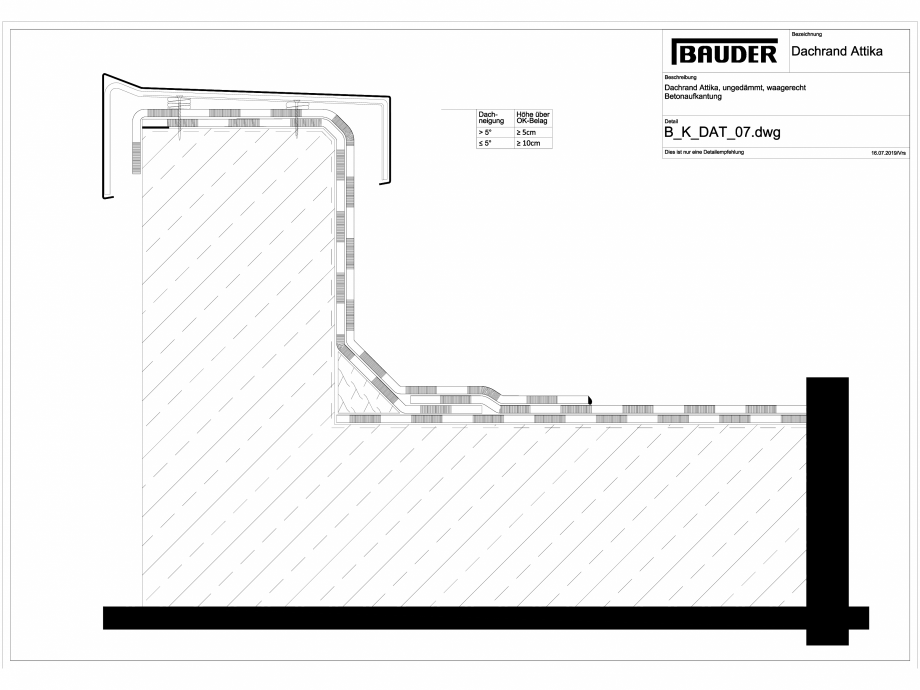 Pagina 1-CAD-DWG Bauder - Detaliu atic - B_K_DAT_07 BAUDER Detaliu de montaj 