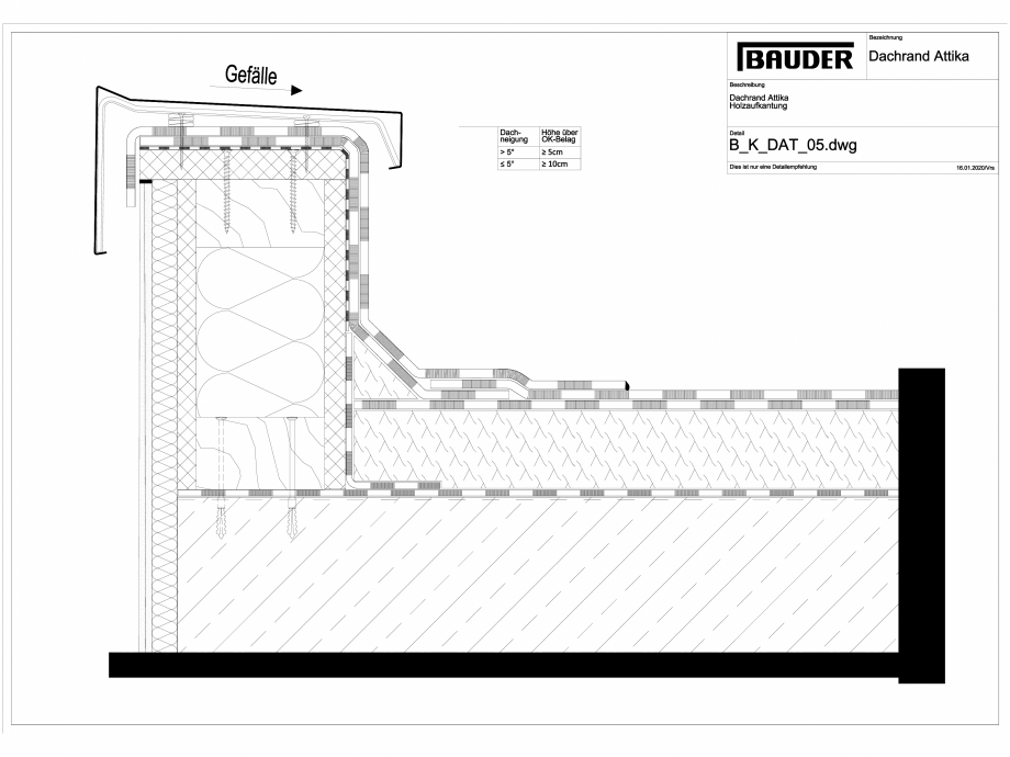 Pagina 1-CAD-DWG Bauder - Detaliu atic - B_K_DAT_05 BAUDER Detaliu de montaj 