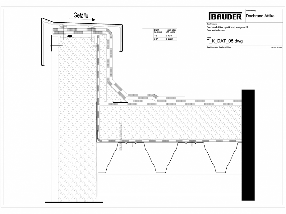 Pagina 1-CAD-DWG Bauder - Detaliu atic - T_K_DAT_05 BAUDER Detaliu de montaj 