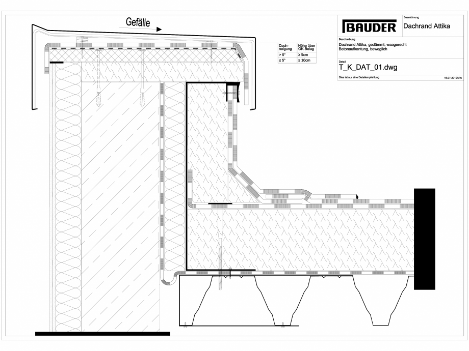Pagina 1-CAD-DWG Bauder - Detaliu atic - T_K_DAT_01 BAUDER Detaliu de montaj 