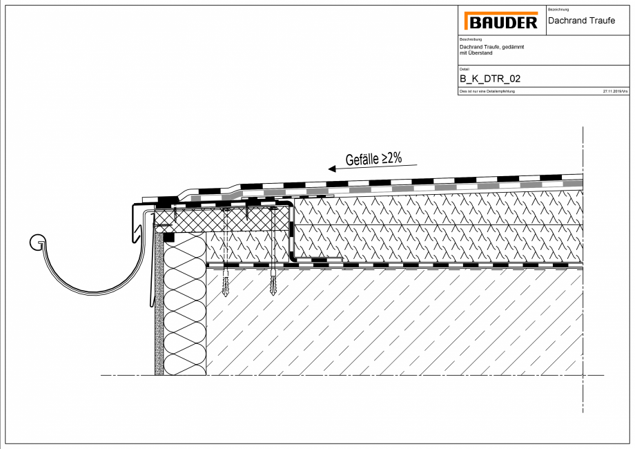 Pagina 1 - CAD-PDF Bauder - Detaliu streasina - B_K_DTR_02 BAUDER Detaliu de montaj 