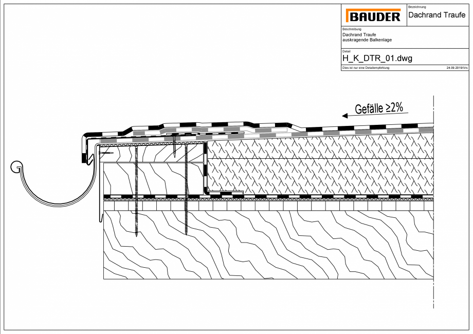 Pagina 1 - CAD-PDF Bauder - Detaliu streasina - H_K_DTR_01 BAUDER Detaliu de montaj 