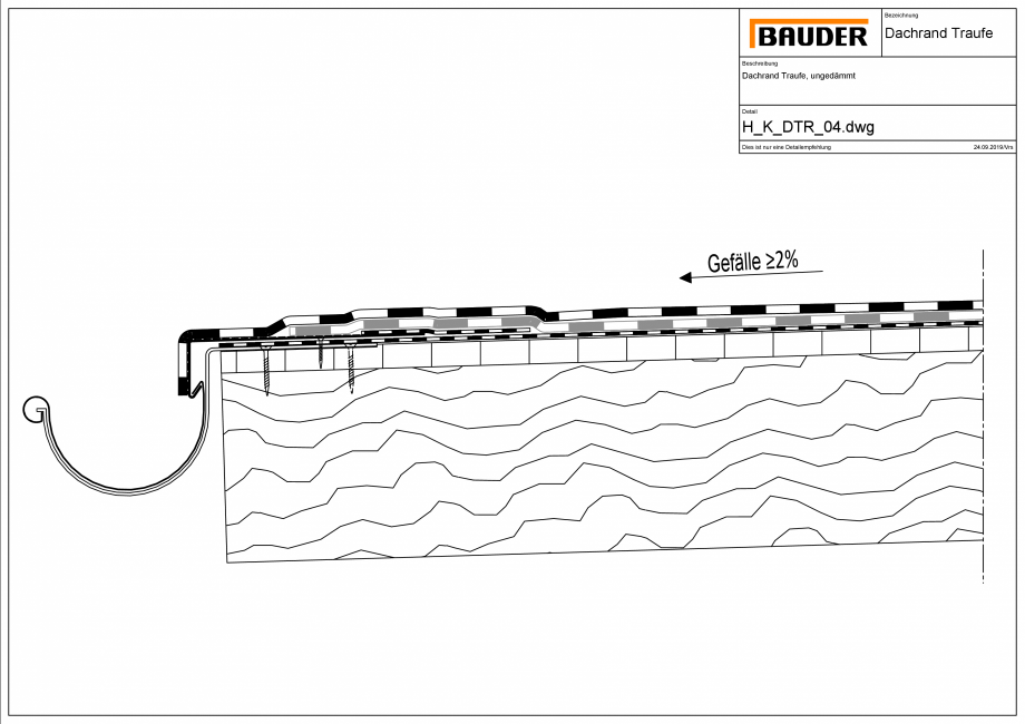 Pagina 1 - CAD-PDF Bauder - Detaliu streasina - H_K_DTR_04 BAUDER Detaliu de montaj 