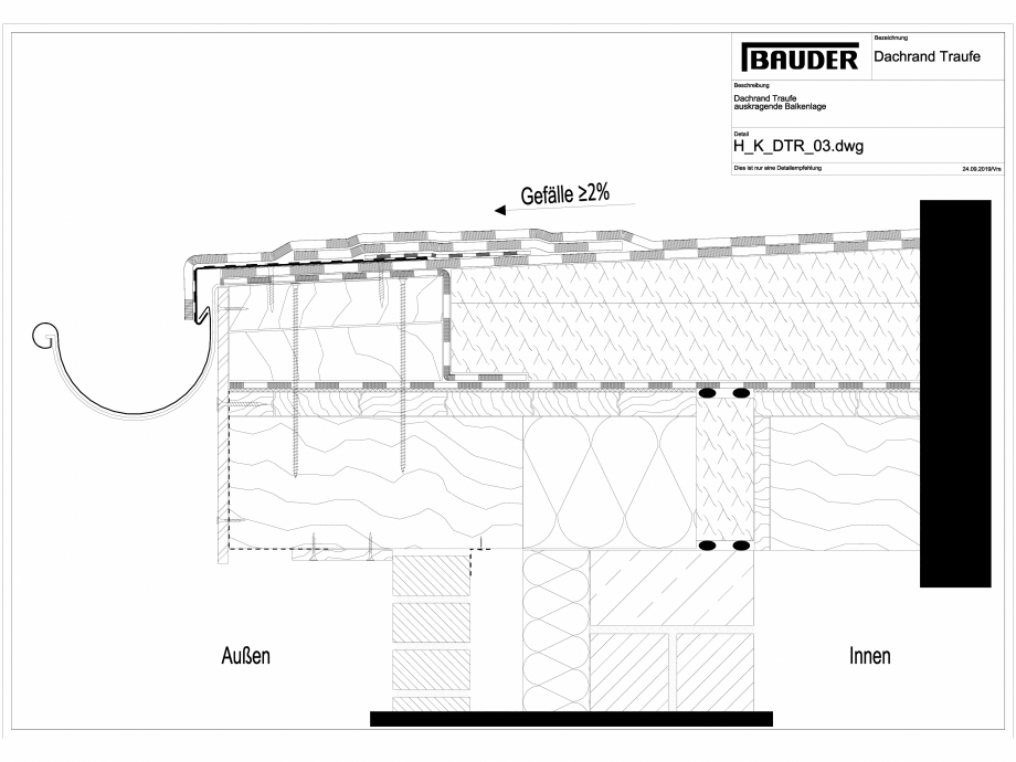 Pagina 1-CAD-DWG Bauder - Detaliu streasina - H_K_DTR_03 BAUDER Detaliu de montaj 