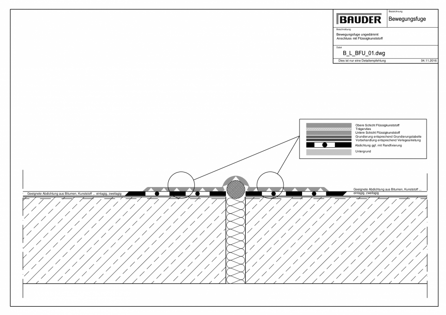 Pagina 1 - CAD-PDF Bauder - Detaliu rost de dilatatie - B_L_BFU-01 BAUDER Detaliu de montaj 