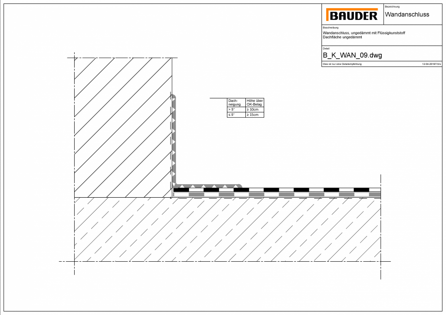 Pagina 1 - CAD-PDF Bauder - Detaliu racord perete - B_K_WAN_09 BAUDER Detaliu de montaj 