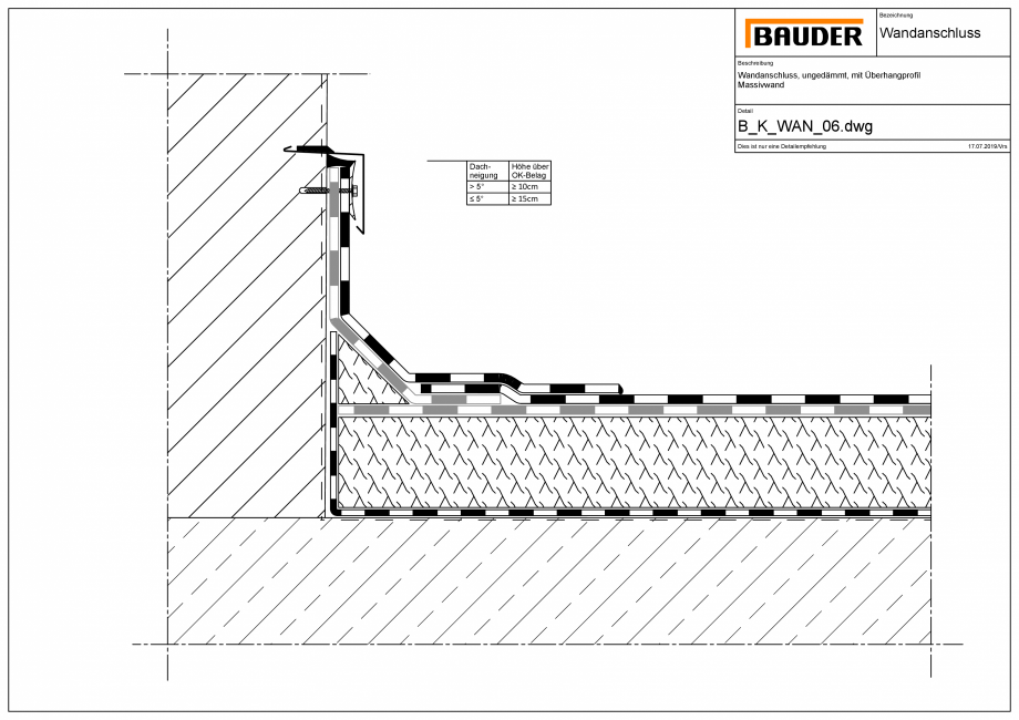 Pagina 1 - CAD-PDF Bauder - Detaliu racord perete - B_K_WAN_06 BAUDER Detaliu de montaj 