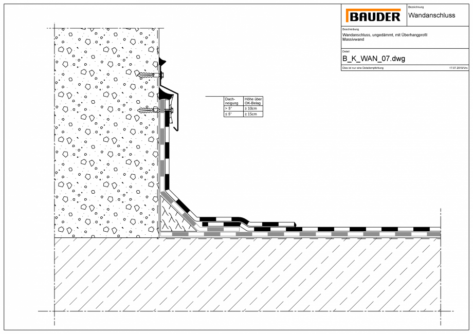 Pagina 1 - CAD-PDF Bauder - Detaliu racord perete - B_K_WAN_07 BAUDER Detaliu de montaj 