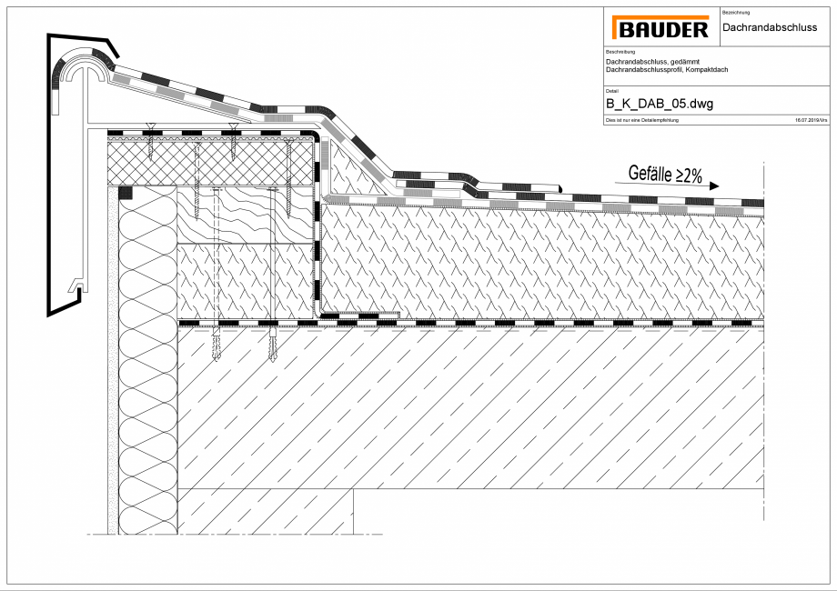 Pagina 1 - CAD-PDF Bauder - Detaliu margine terasa -  B_K_DAB_05 BAUDER Detaliu de montaj 