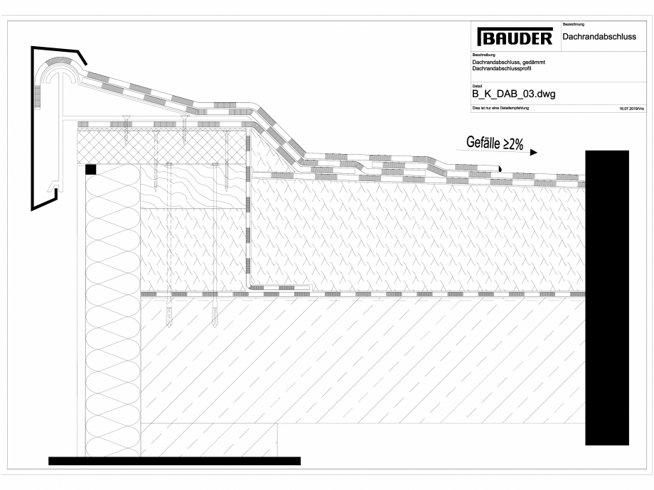 Pagina 1 - CAD-DWG Bauder - Detaliu margine terasa - B_K_DAB_03 BAUDER Detaliu de montaj 