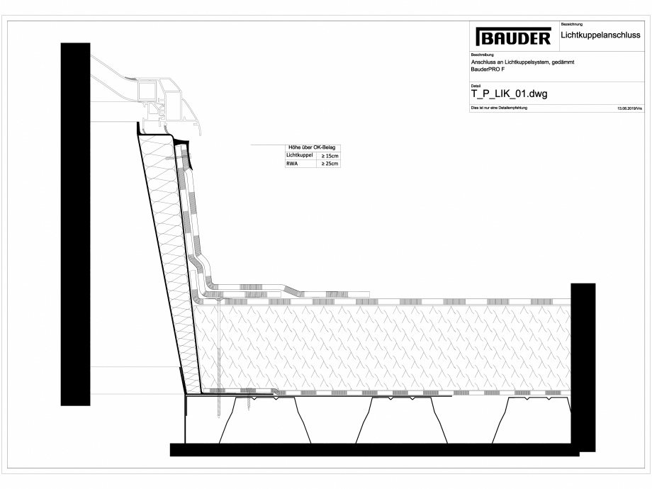 Pagina 1 - CAD-DWG Bauder - Detaliu luminator - T_P_LIK_01 BAUDER Detaliu de montaj 