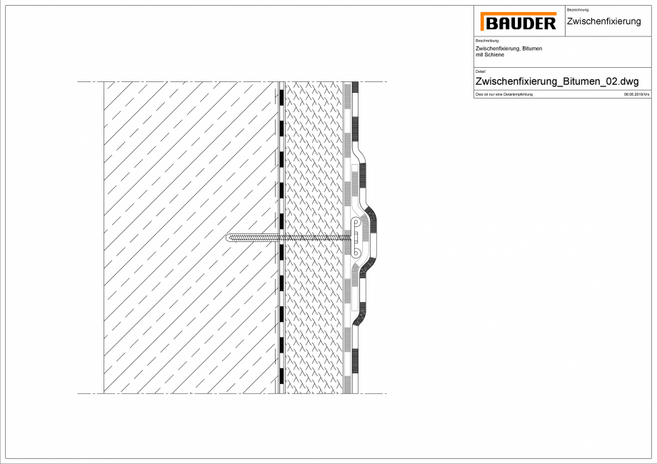 Pagina 1-CAD-PDF Bauder - Detaliu - Fixare mecanica cu sina BAUDER Detaliu de montaj 