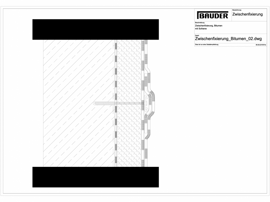 Pagina 1-CAD-DXF Bauder - Detaliu - Fixare mecanica cu sina BAUDER Detaliu de montaj 