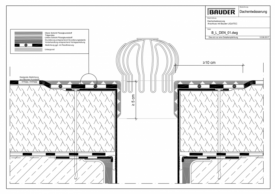 Pagina 1-CAD-PDF Bauder - Detaliu evacuarea apei - B_L_DEN-01 BAUDER Detaliu de montaj 