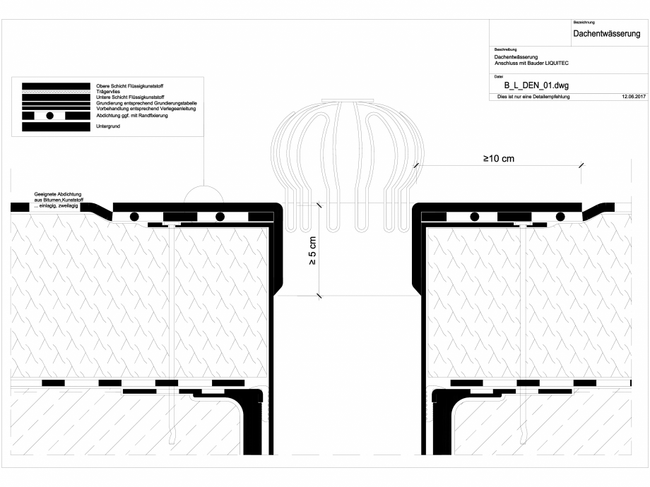 Pagina 1-CAD-DWG Bauder - Detaliu evacuarea apei - B_L_DEN-01 BAUDER Detaliu de montaj 