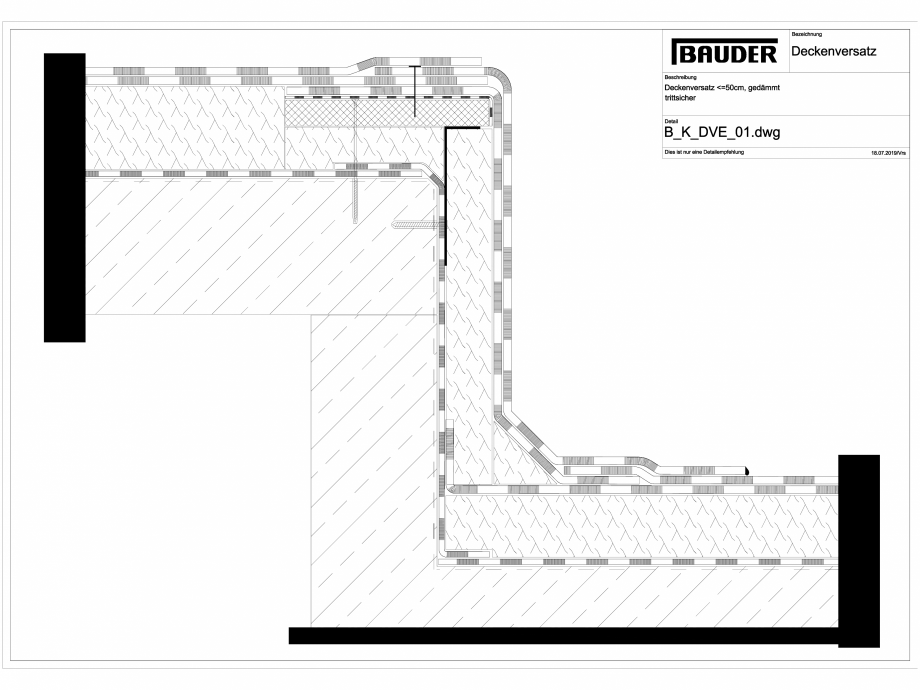 Pagina 1 - CAD-DWG Bauder - Detaliu diferenta de nivel - B_K_DVE_01 BAUDER Detaliu de montaj 