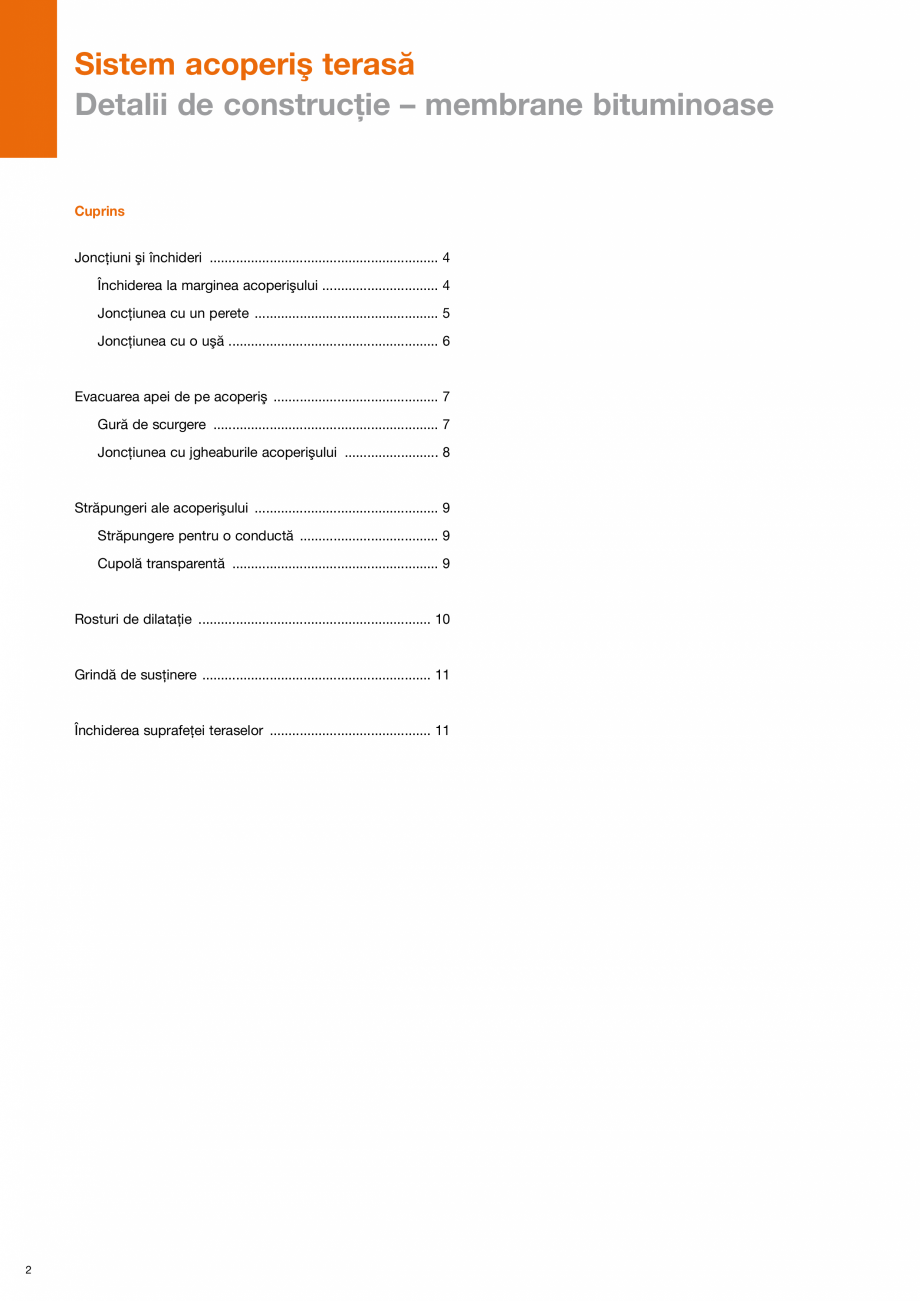 Pagina 2-Sistem acoperis terasa - Detalii de constructie - membrane bituminoase BAUDER Instructiuni montaj,...