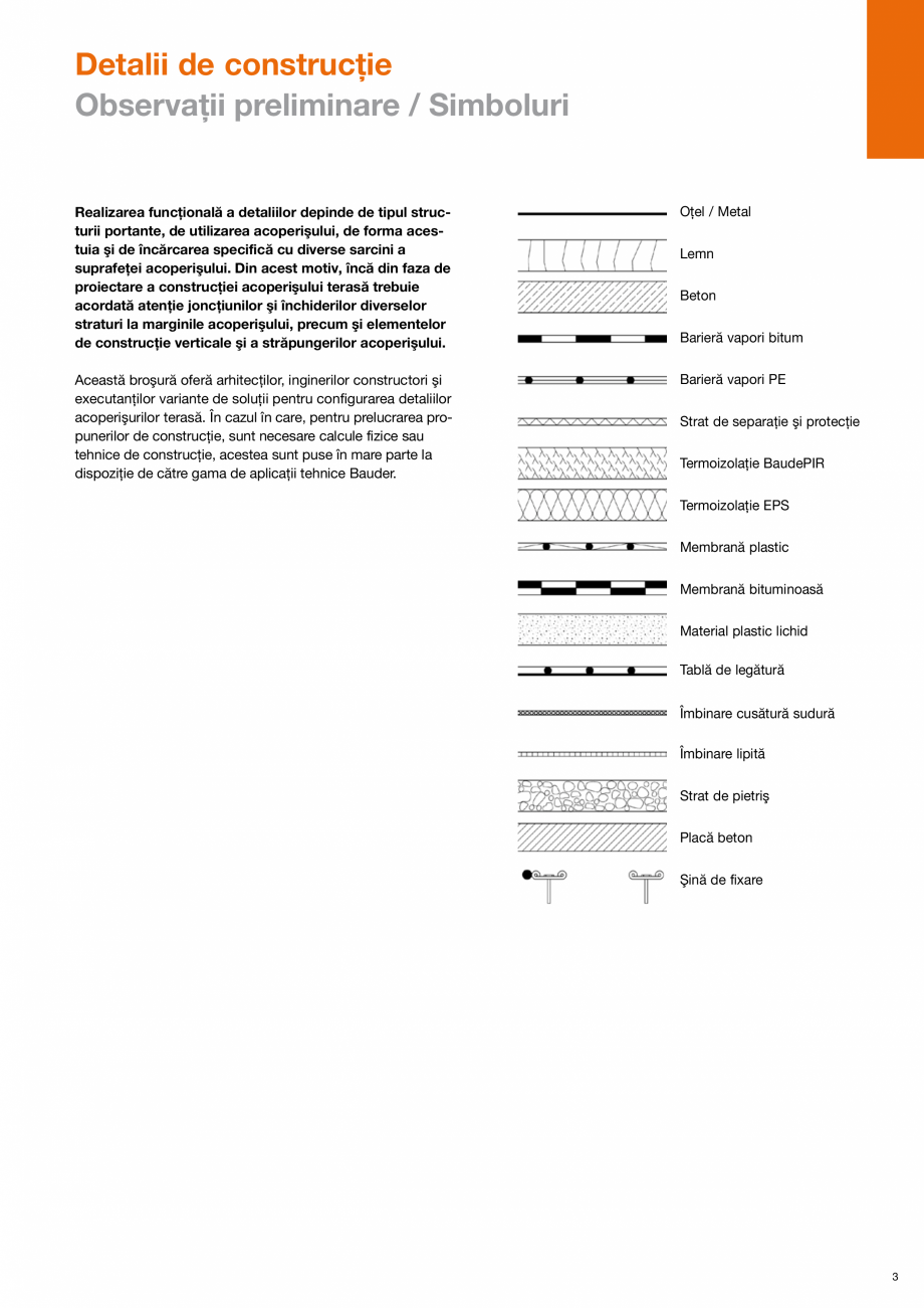 Pagina 3-Sistem acoperis terasa - Detalii de constructie - membrane bituminoase BAUDER Instructiuni montaj,...