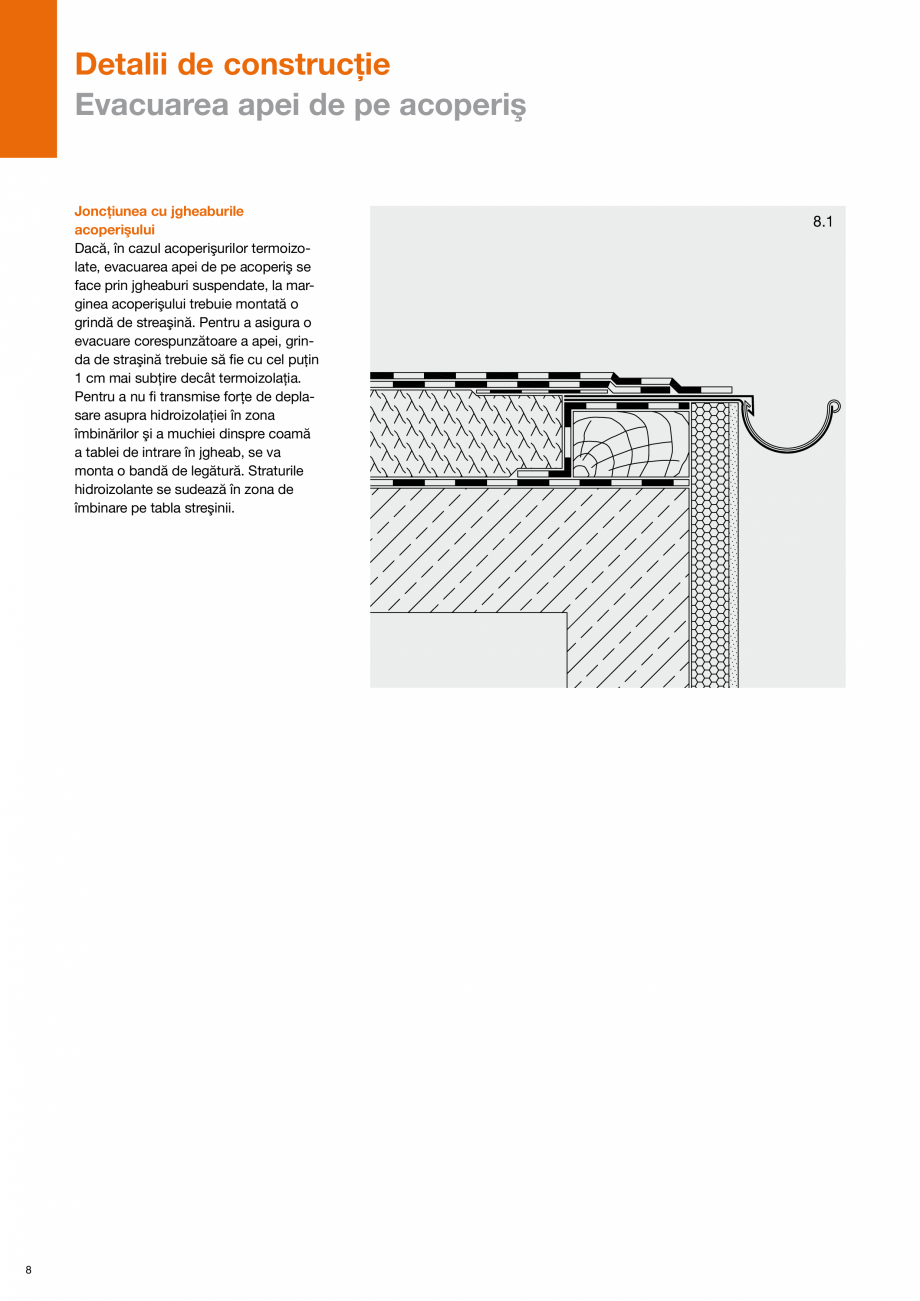 Pagina 8-Sistem acoperis terasa - Detalii de constructie - membrane bituminoase BAUDER Instructiuni montaj,...