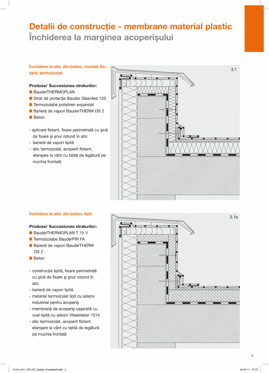 Pagina 5-CAD-PDF Detalii de constructie-mebrane din material plastic BAUDER Detaliu de montaj 