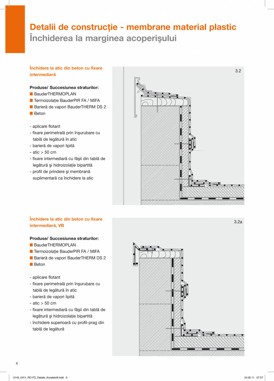 Pagina 6-CAD-PDF Detalii de constructie-mebrane din material plastic BAUDER Detaliu de montaj 