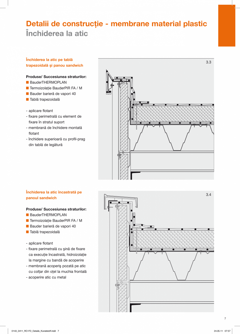 Pagina 7 - CAD-PDF Detalii de constructie-mebrane din material plastic BAUDER Detaliu de montaj 