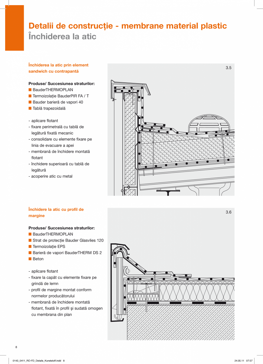 Pagina 8-CAD-PDF Detalii de constructie-mebrane din material plastic BAUDER Detaliu de montaj 