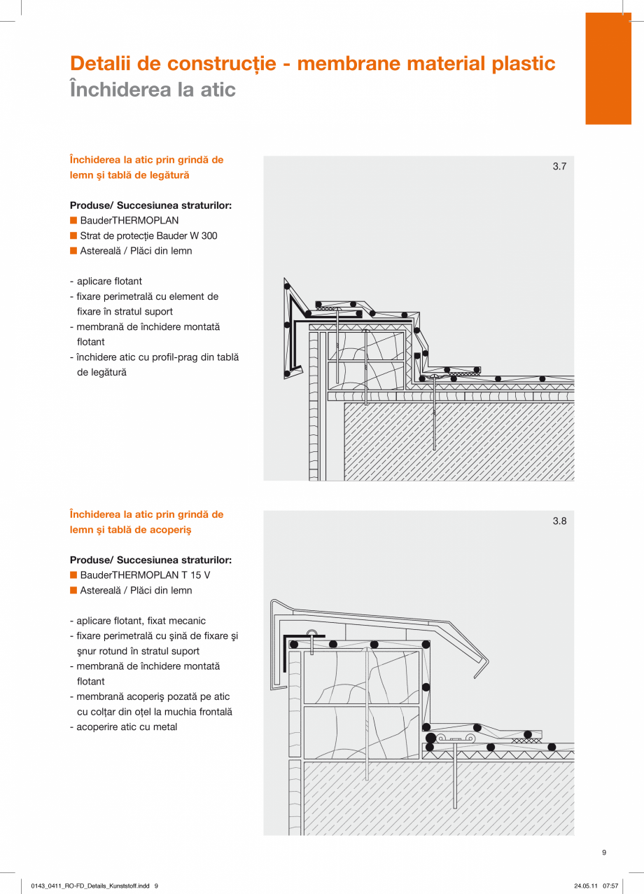 Pagina 9 - CAD-PDF Detalii de constructie-mebrane din material plastic BAUDER Detaliu de montaj 