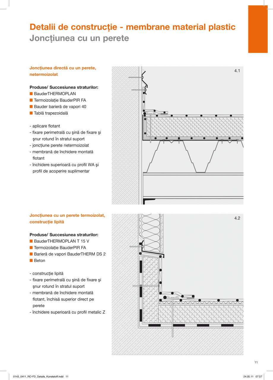 Pagina 11-CAD-PDF Detalii de constructie-mebrane din material plastic BAUDER Detaliu de montaj 