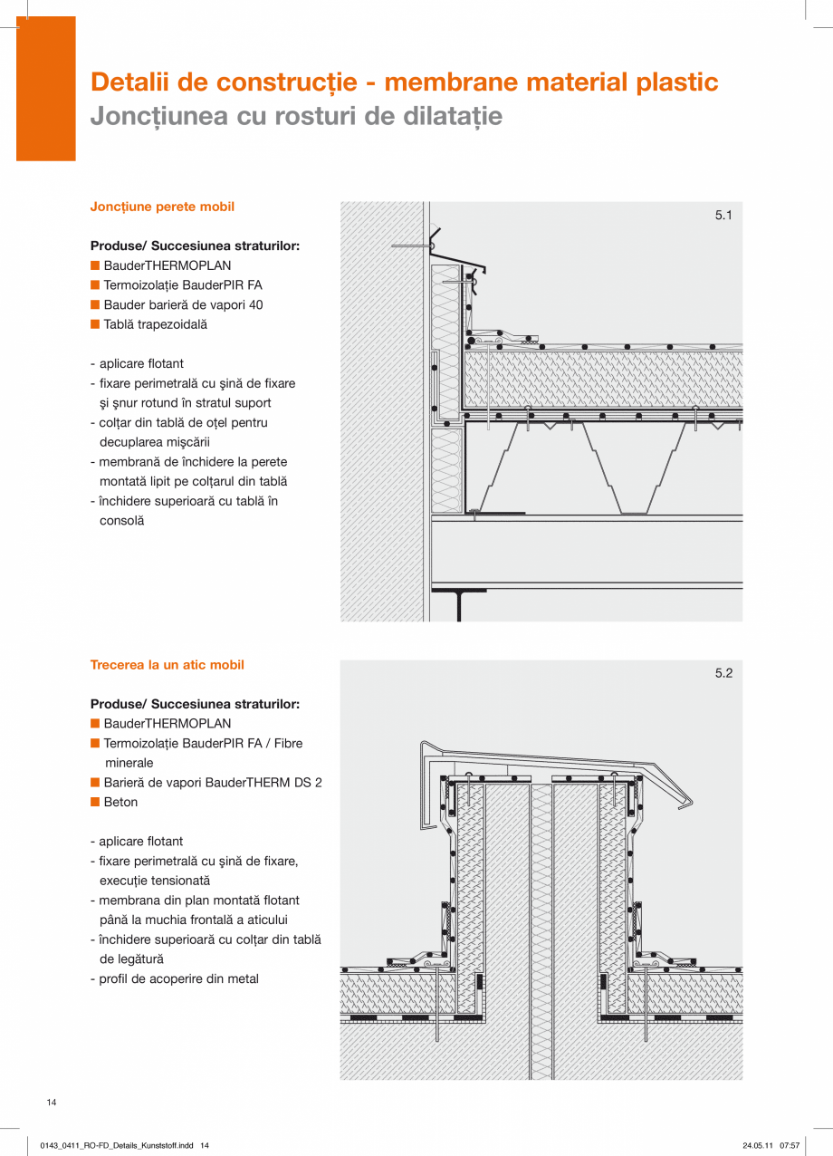 Pagina 14-CAD-PDF Detalii de constructie-mebrane din material plastic BAUDER Detaliu de montaj 